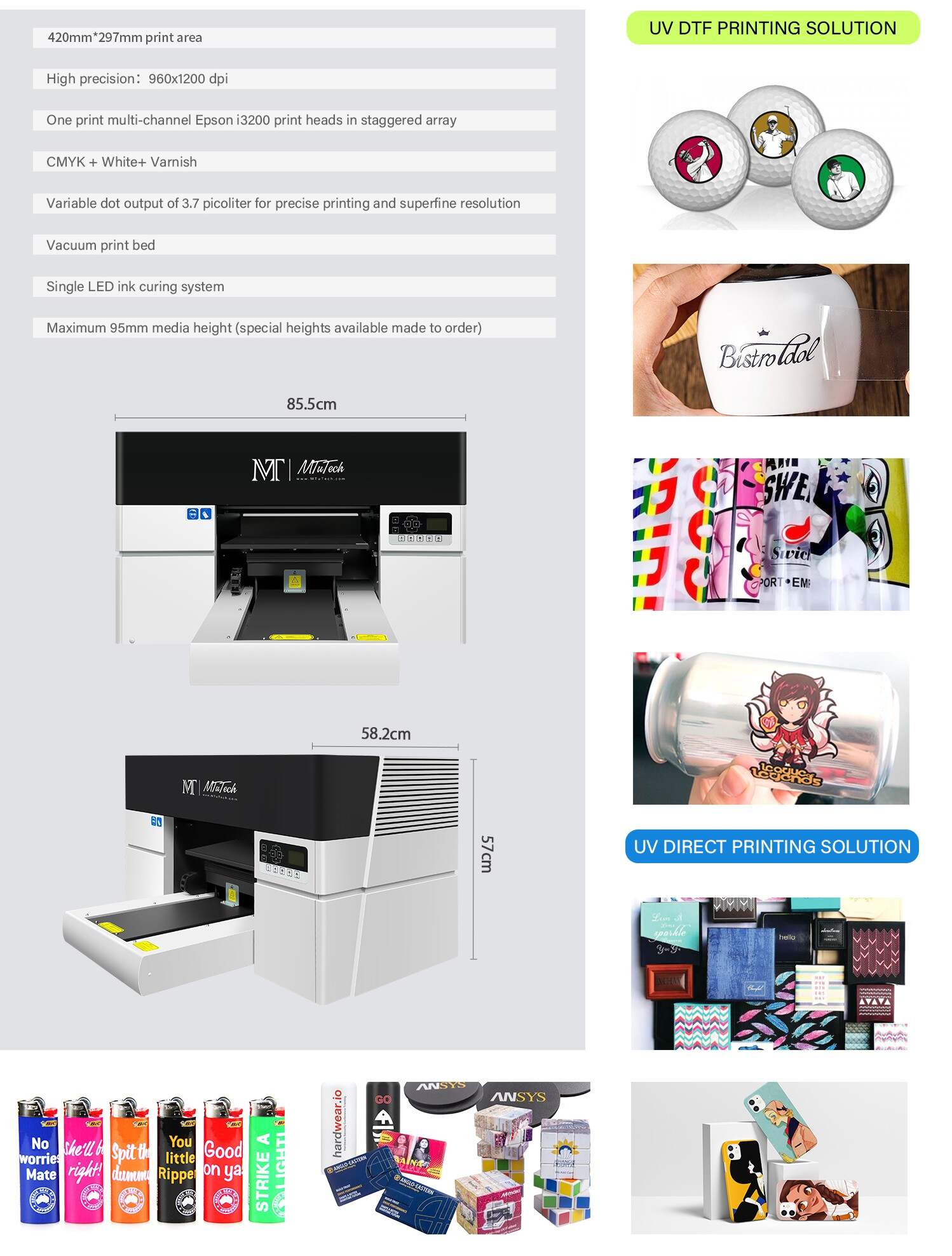 MTUVA3 printer applications and data